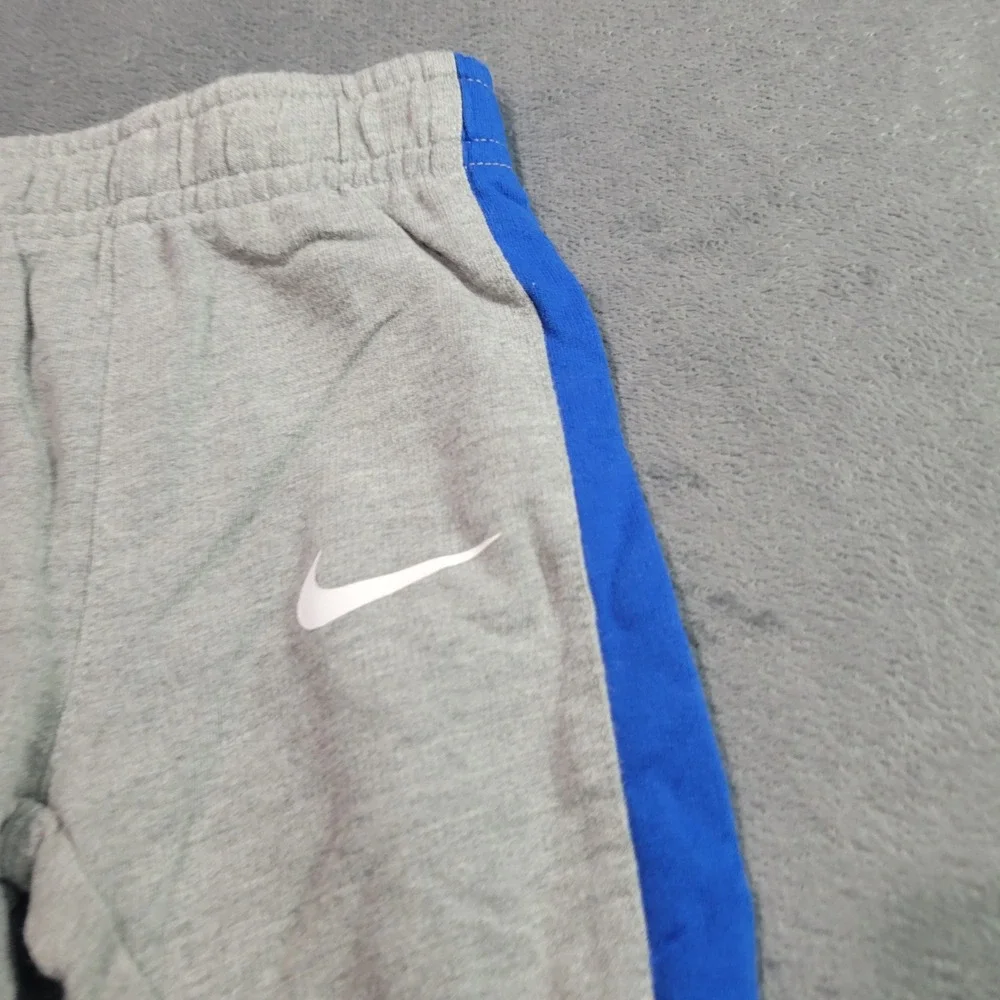 Nike Joggers Baby 6M Gray Blue Fleece Sweatpants Side‎ Stripe Swoosh D755-042